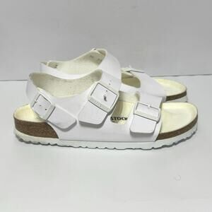 Birkenstock Milano Sandals White Birko-Flor Adjustable Straps Size 40 L 9 M7